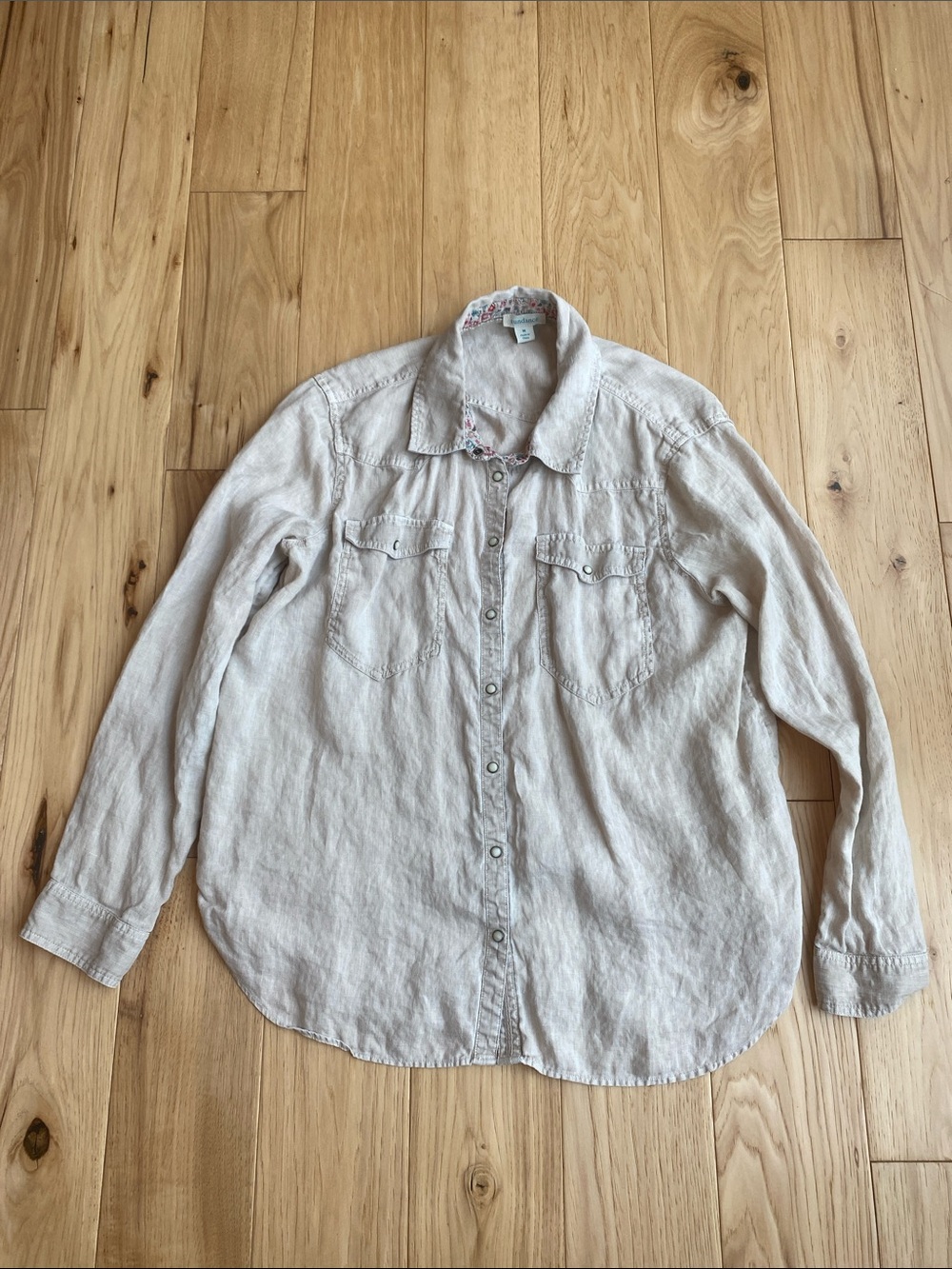 Sundance Women's Light Natural Button-Down Linen Shirt
